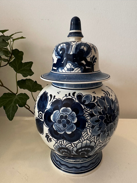 Goedewaagen dekselvaas delfts blauw vintage