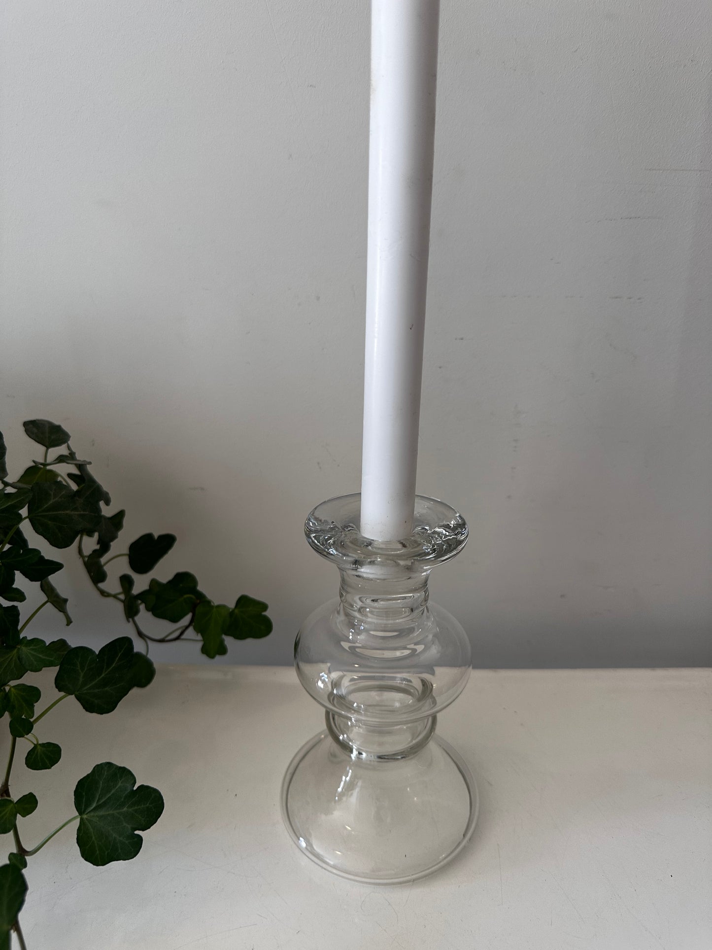 Glazen vintage kandelaar