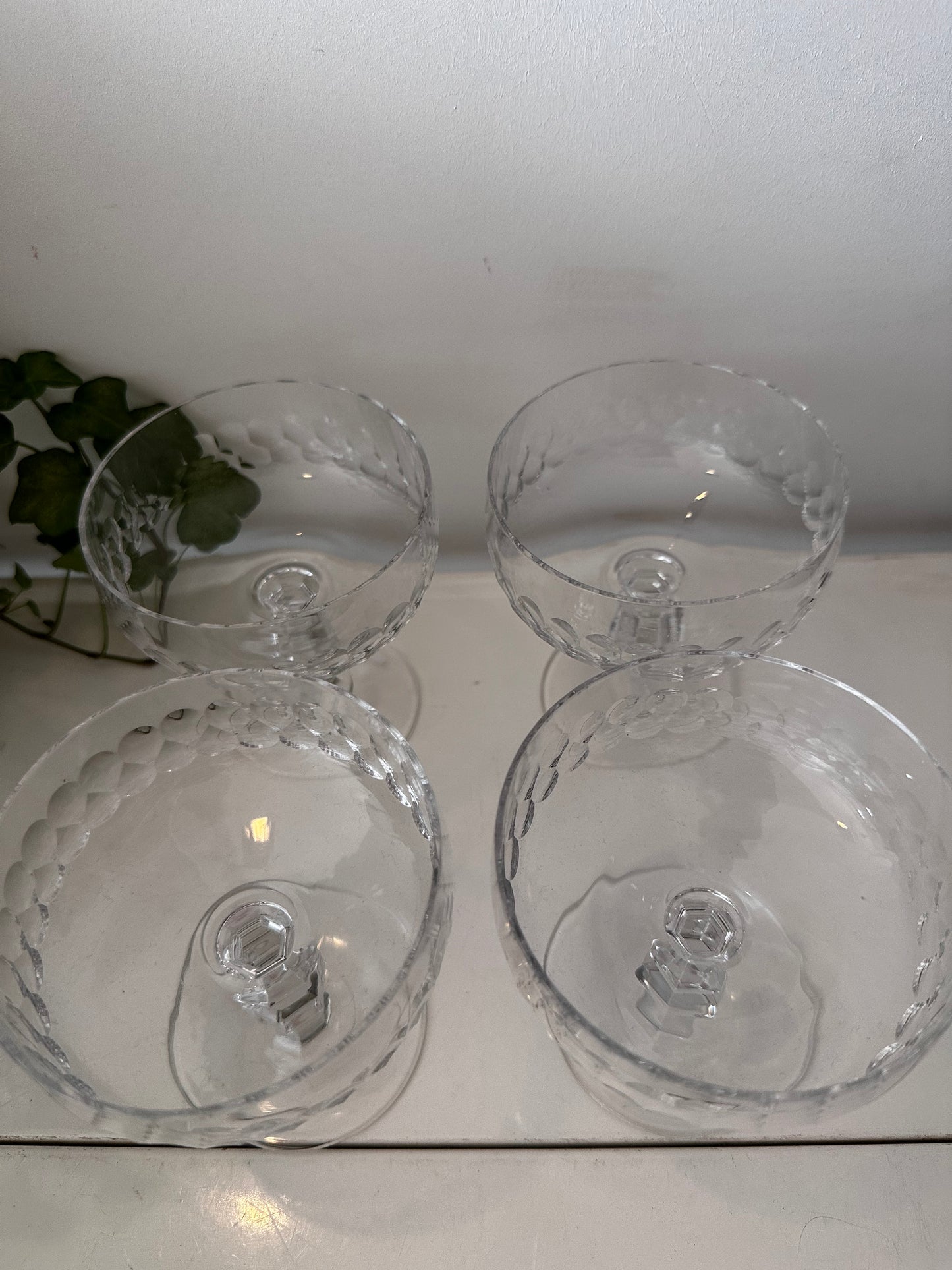 Set van 4 kristallen coupe champagne glazen