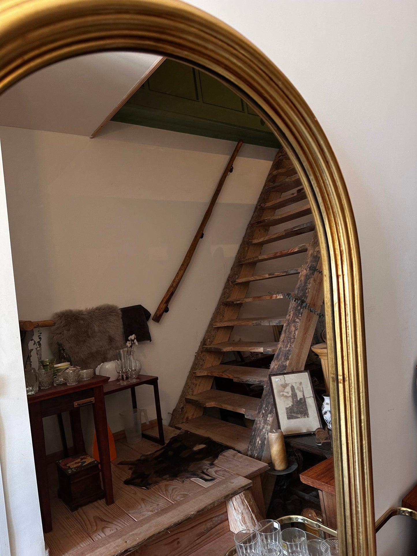 XXL Spiegel met goudkleurige rand