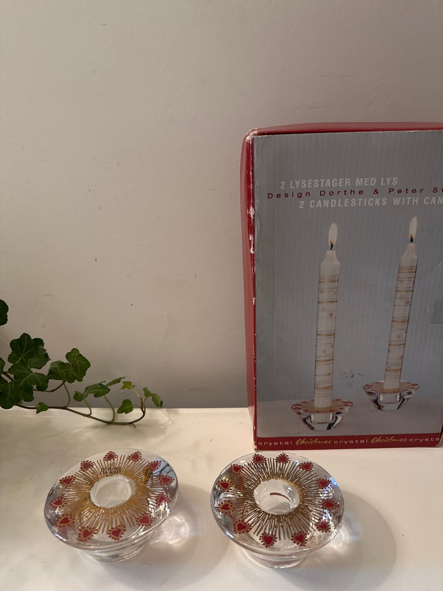 Kandelaars van het Deense merk Holmegaard kerst