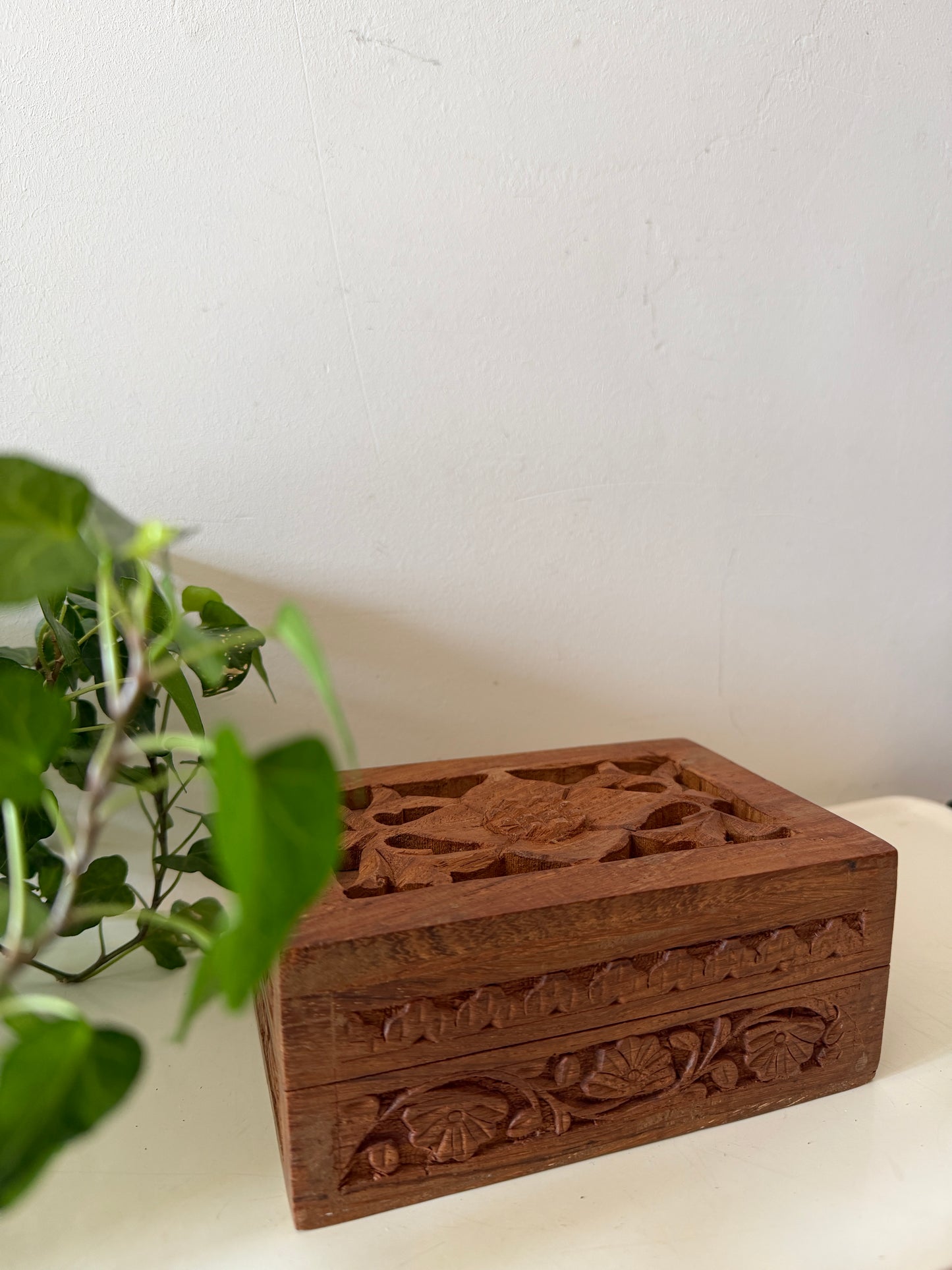 Houten bewaardoosje