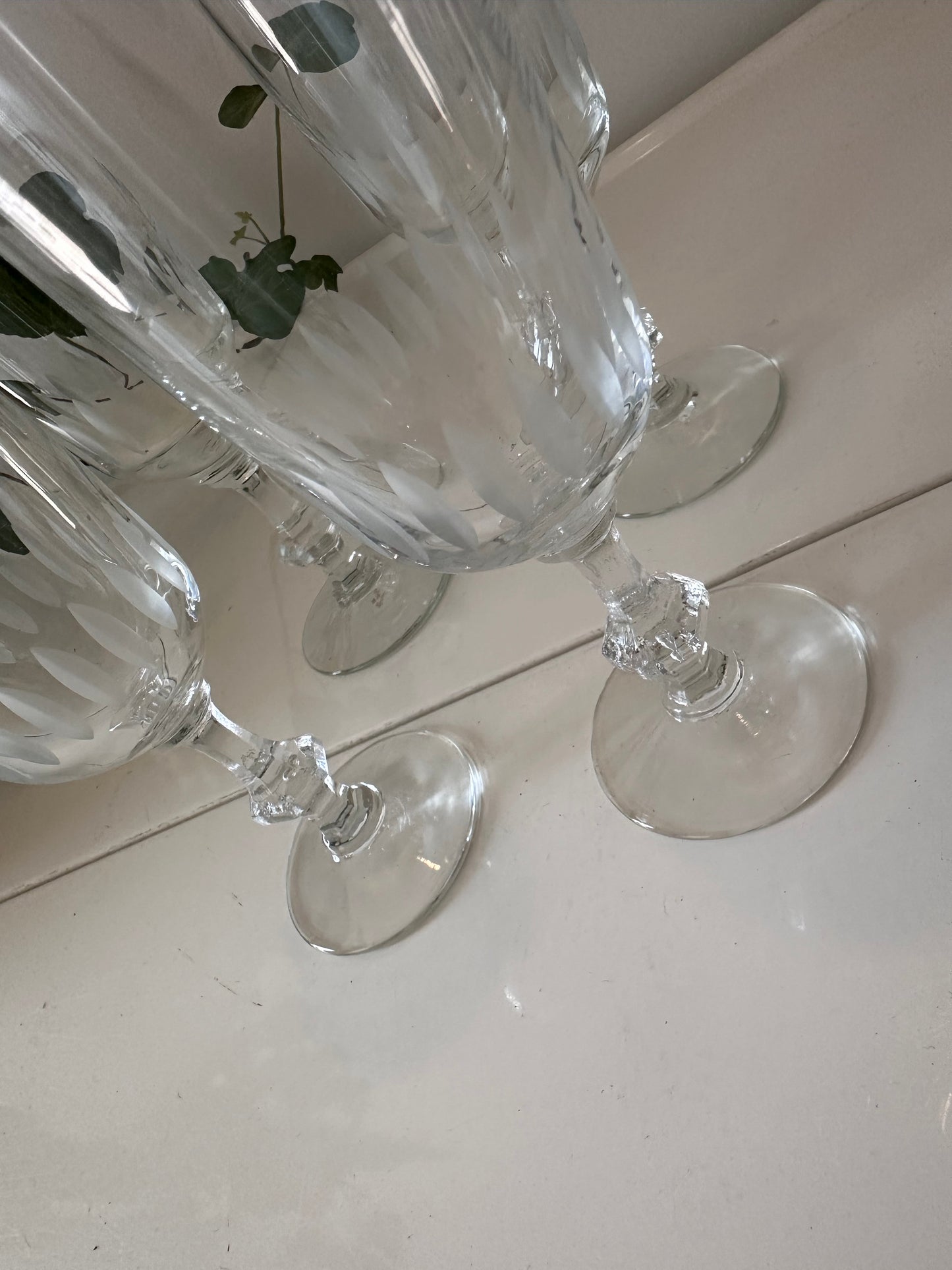 Kristallen vintage champagne glazen