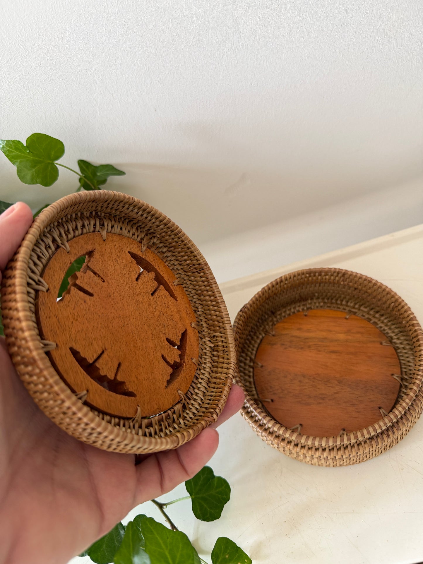 Geweldig leuk bewaardoosje rotan met hout