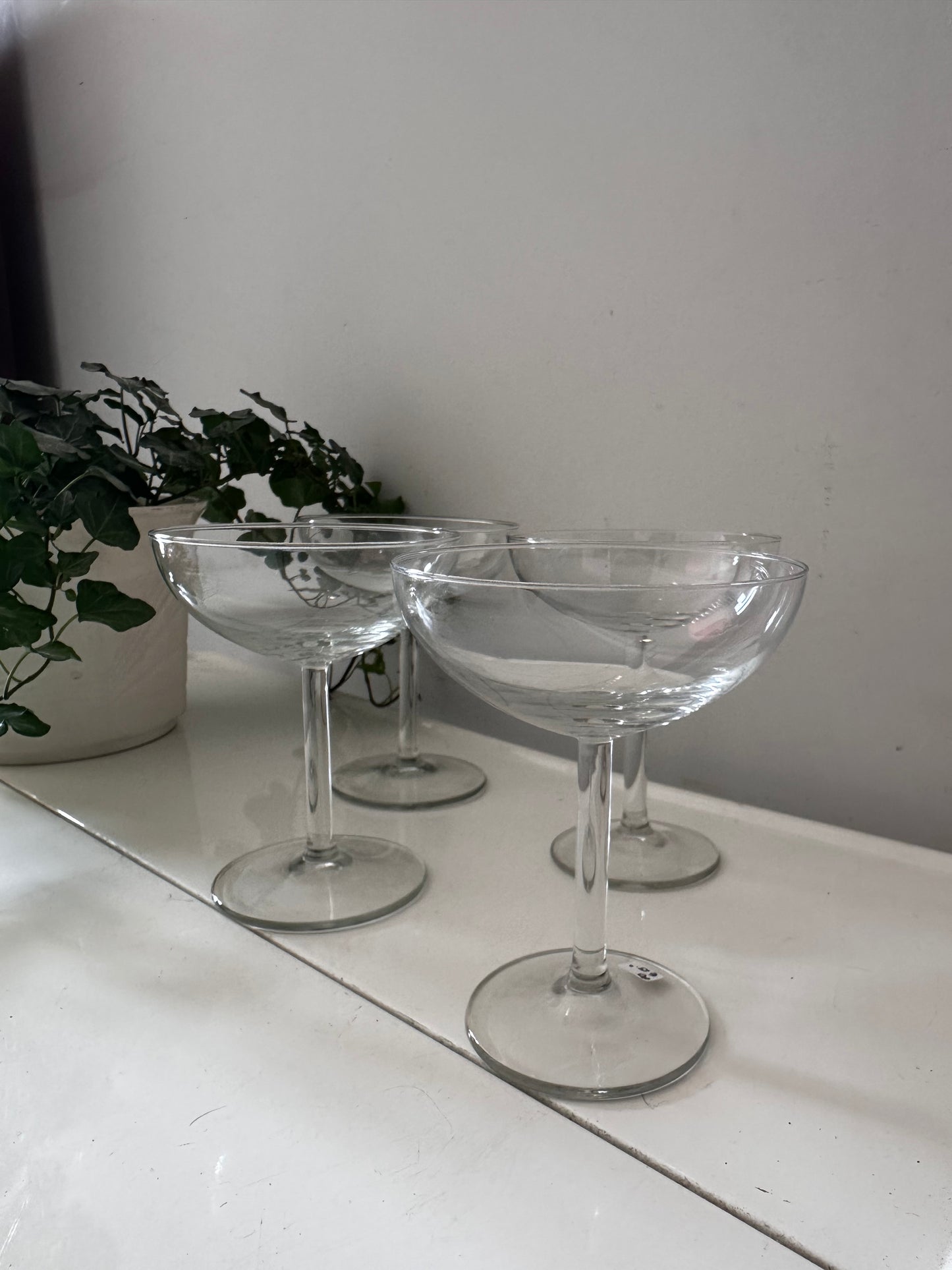 Set van 4 kristallen coupé champagne glazen