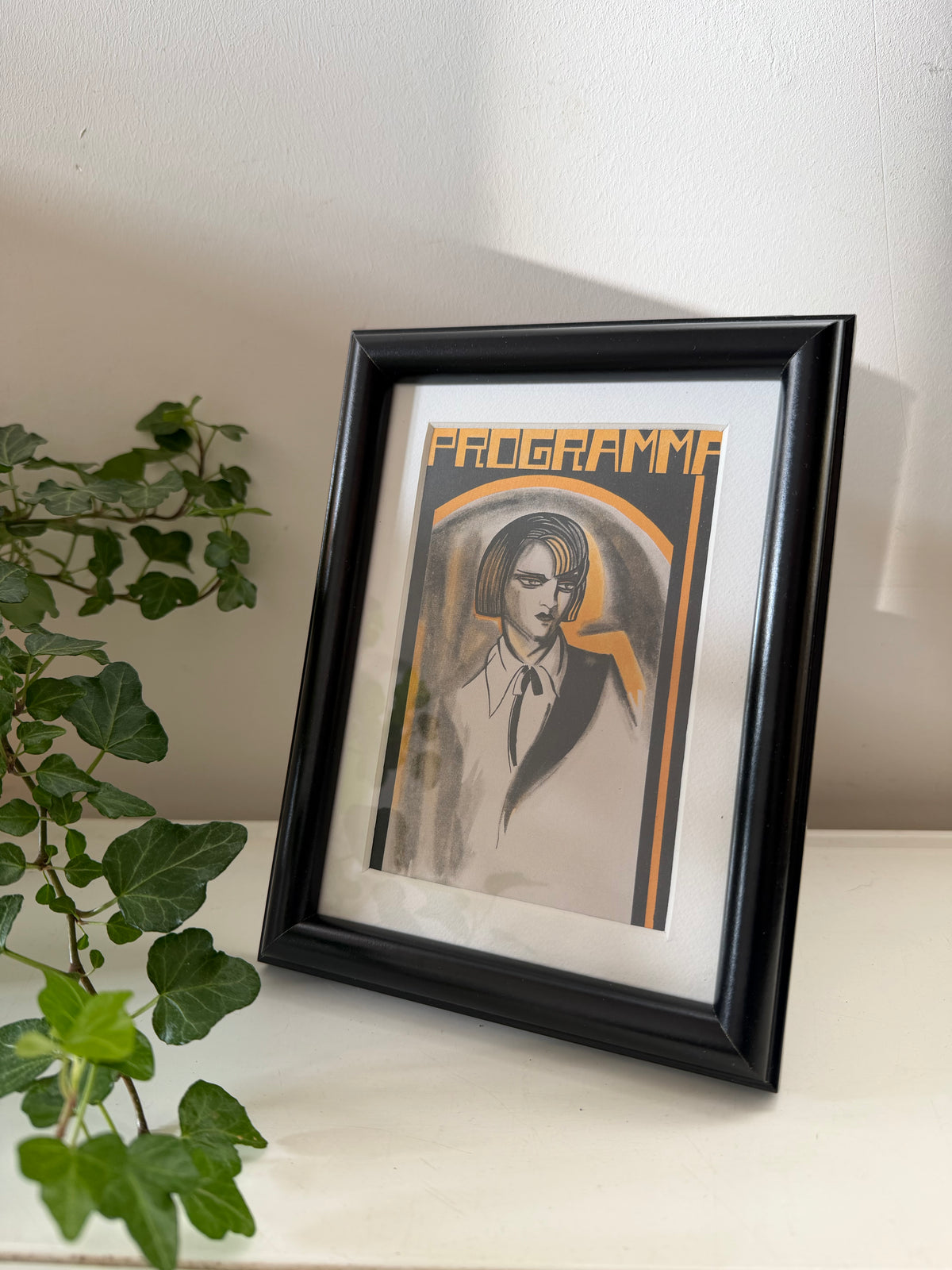 Art Deco prent in zwarte lijst