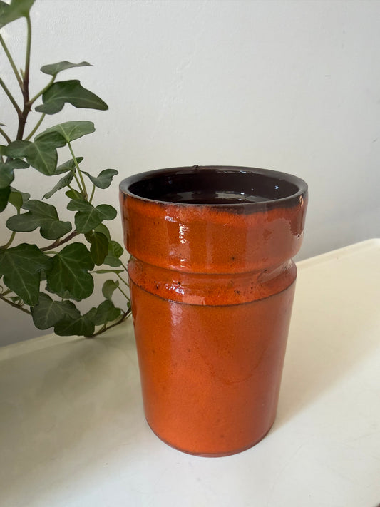 Keramieken vaas oranje jaren 70
