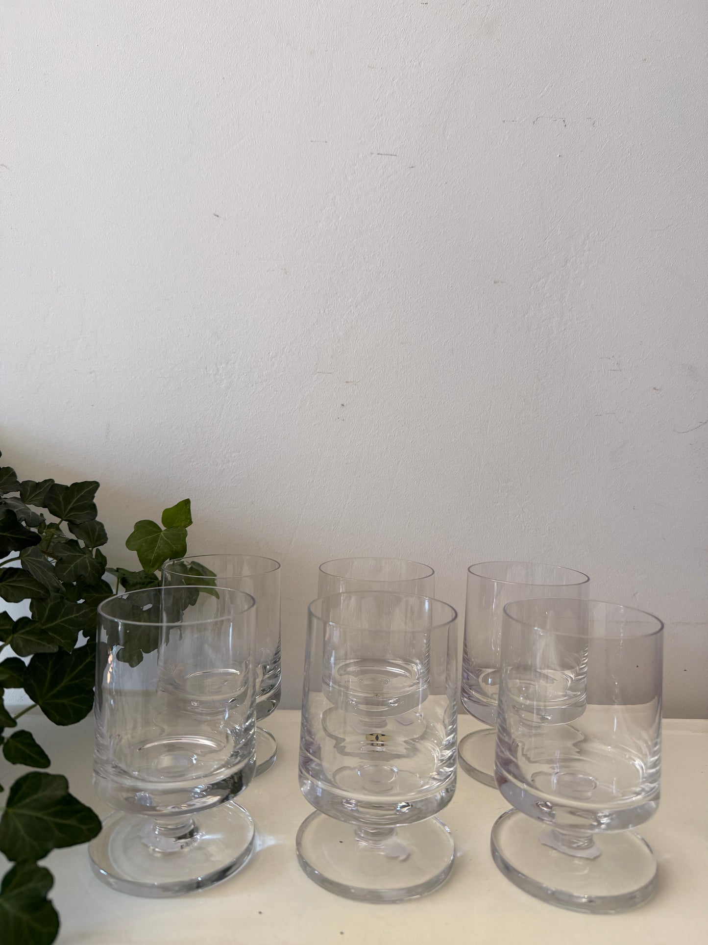 Set van 6 kristallen voetglazen Peill