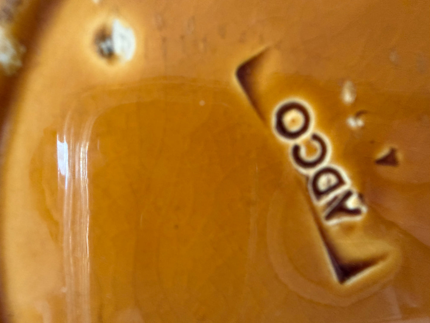 Adco Bloempot keramiek okergeel