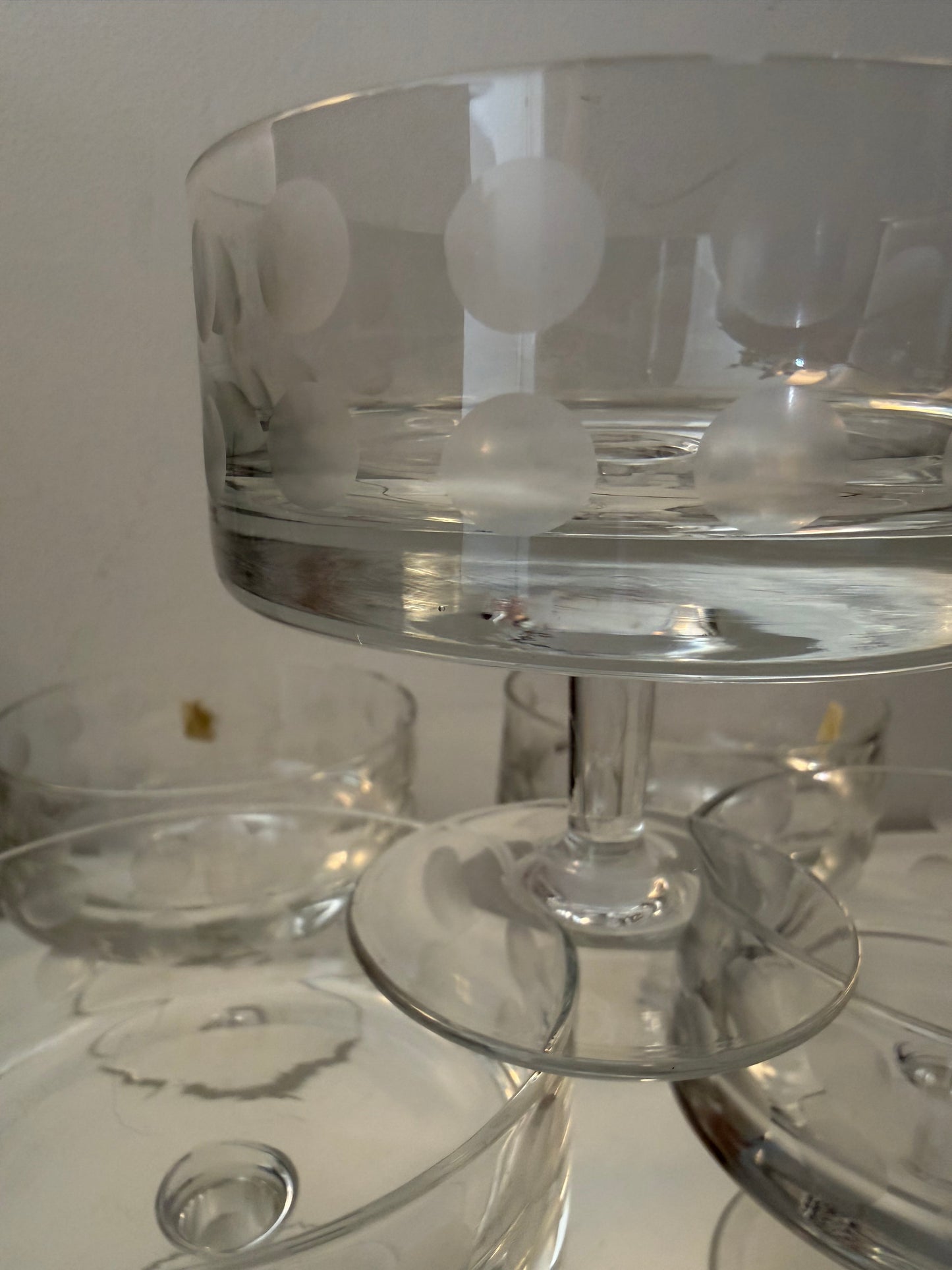 Set van 6 kristallen coupe glazen