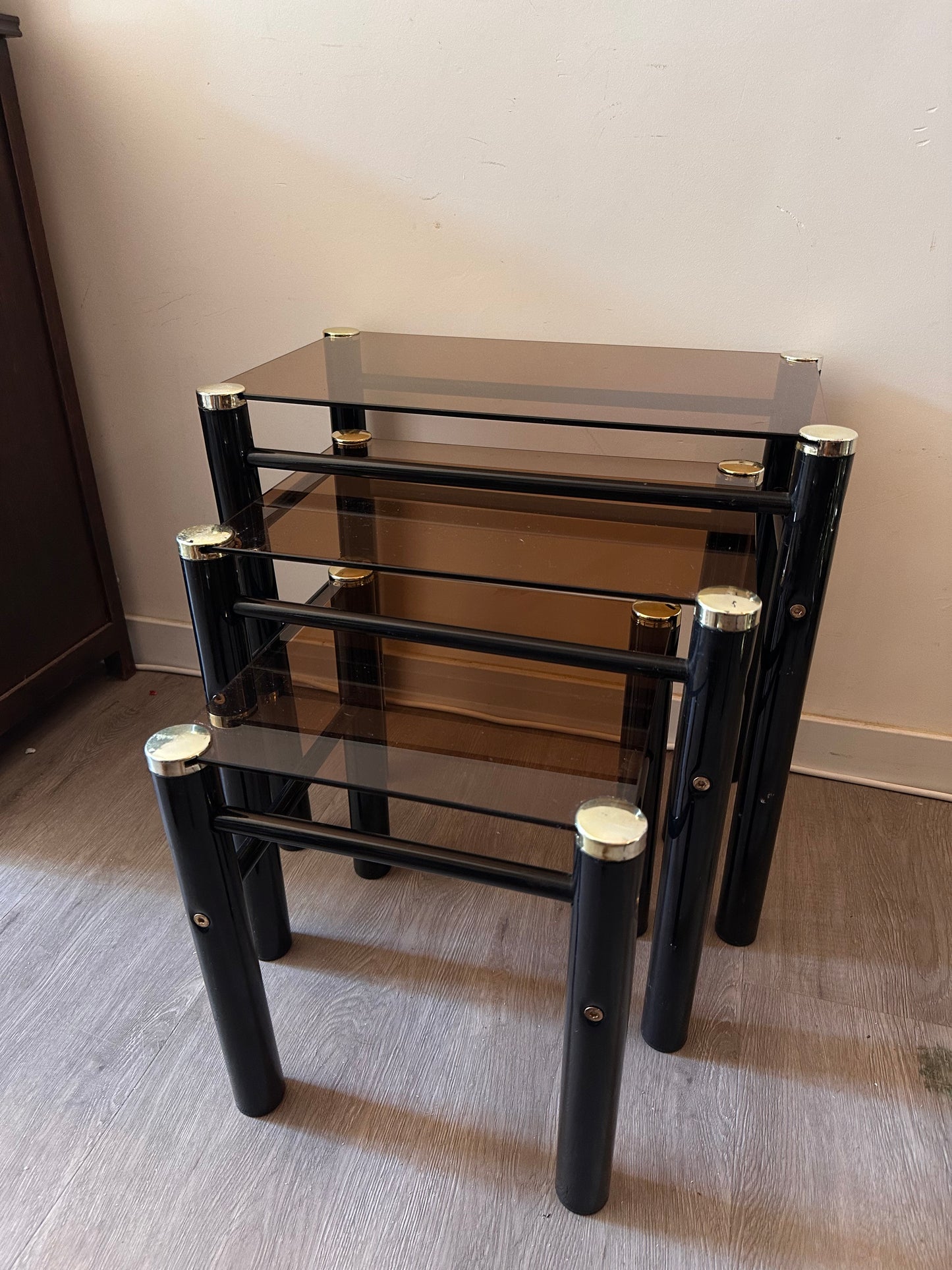 Set van 3 nesting tables space age Hollywood Regency