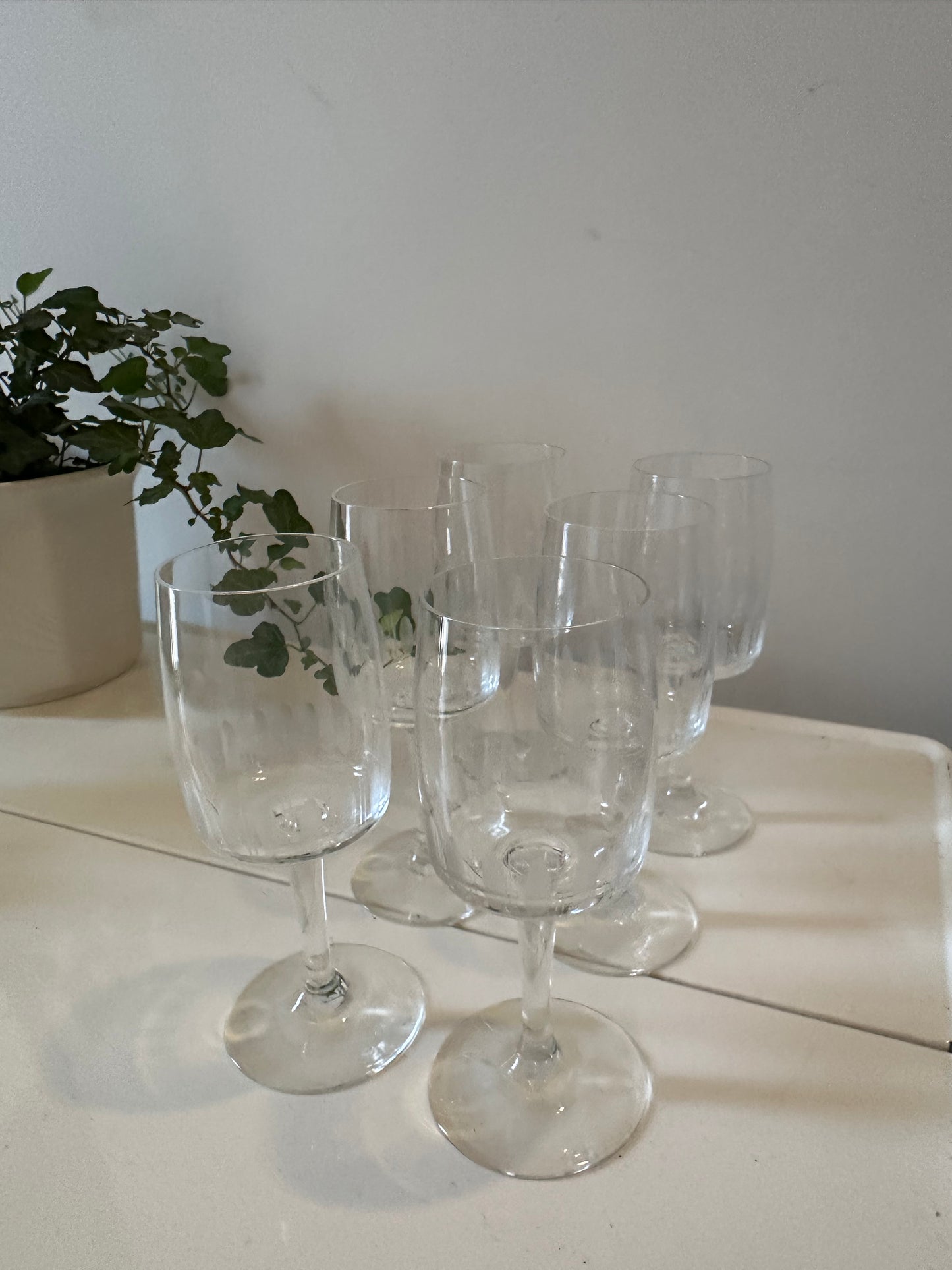 Set van 6 kristallen likeur glaasjes