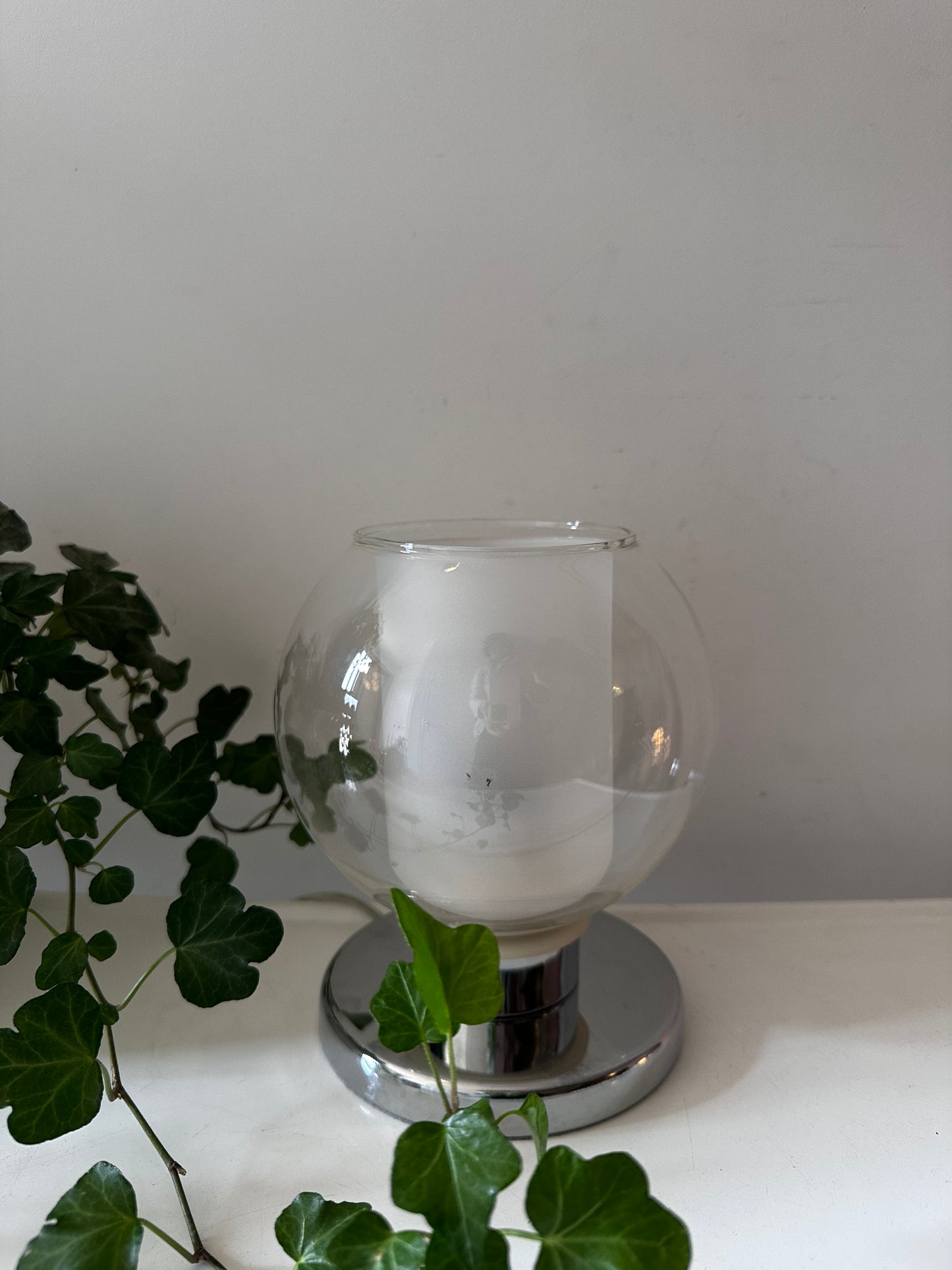 Glas met chroom lampje