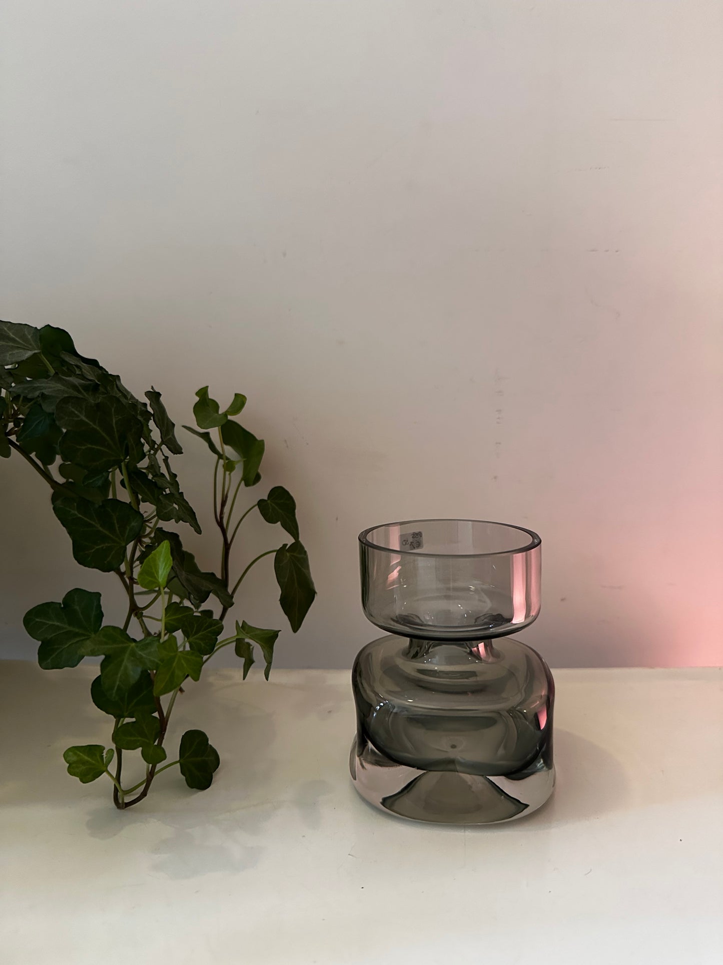 Rooklglazen vintage vaasje jaren 70