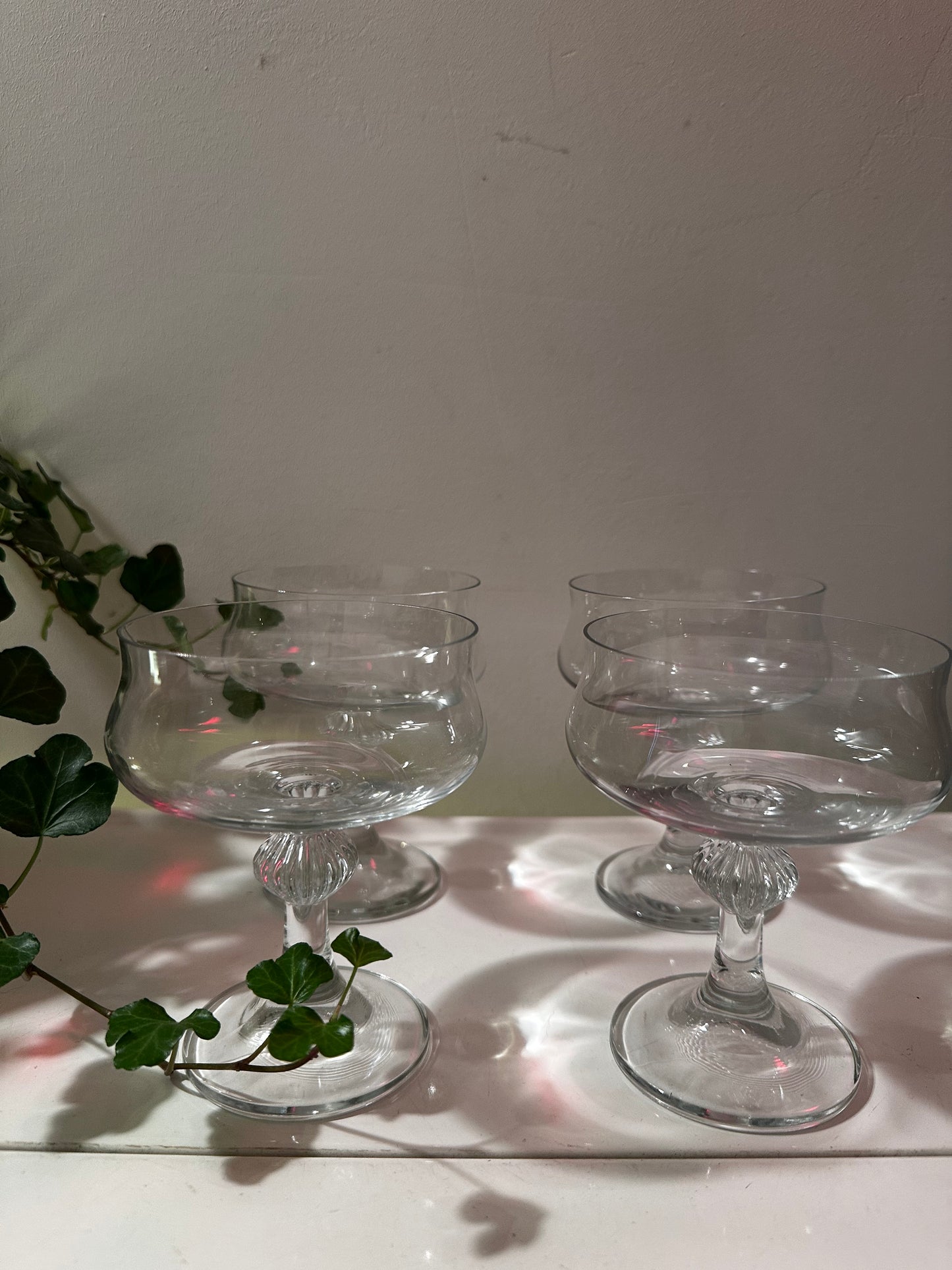 Set van 4 kristallen coupe champagne glazen