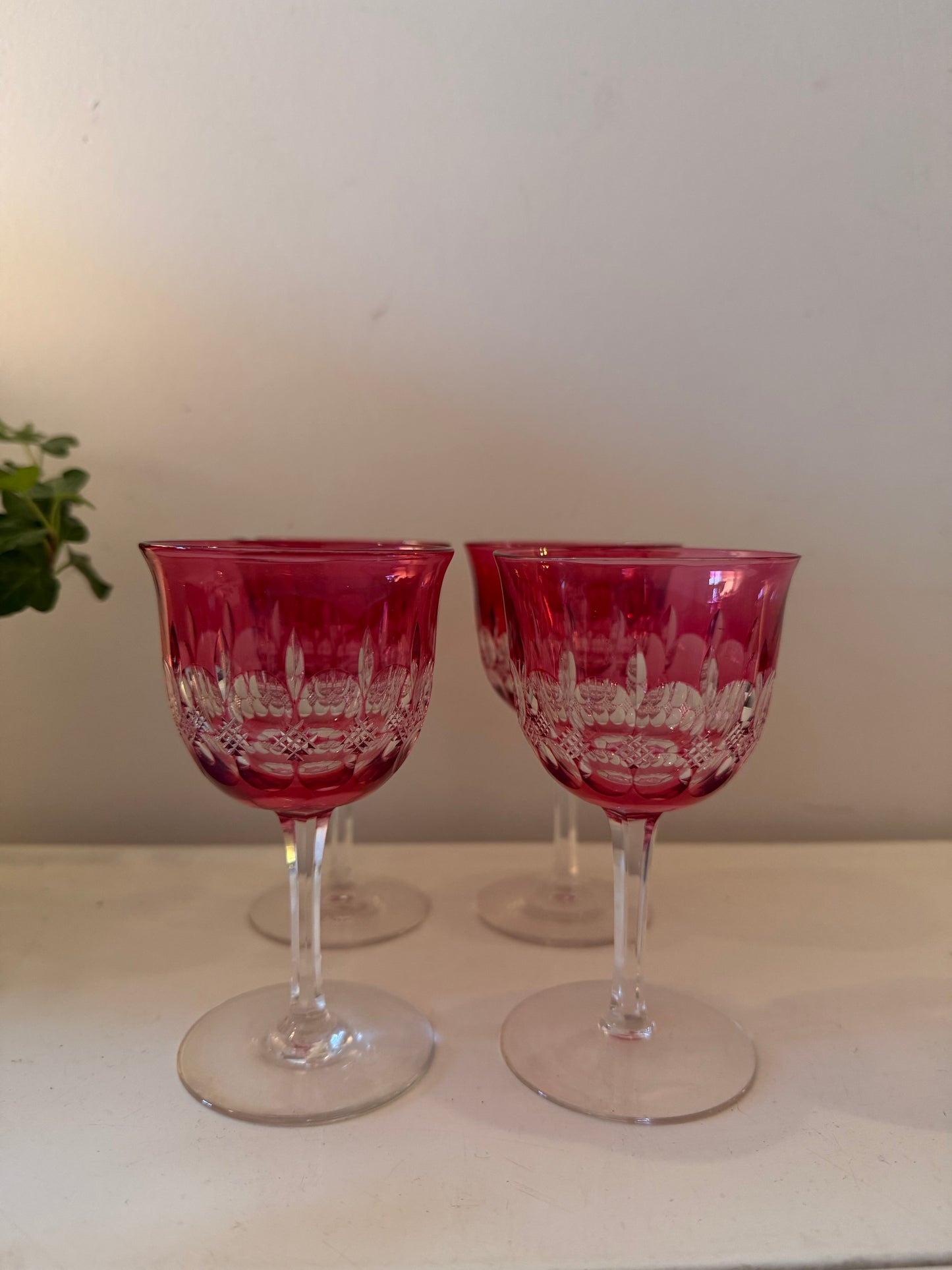 Cranberry glaasjes set van 4