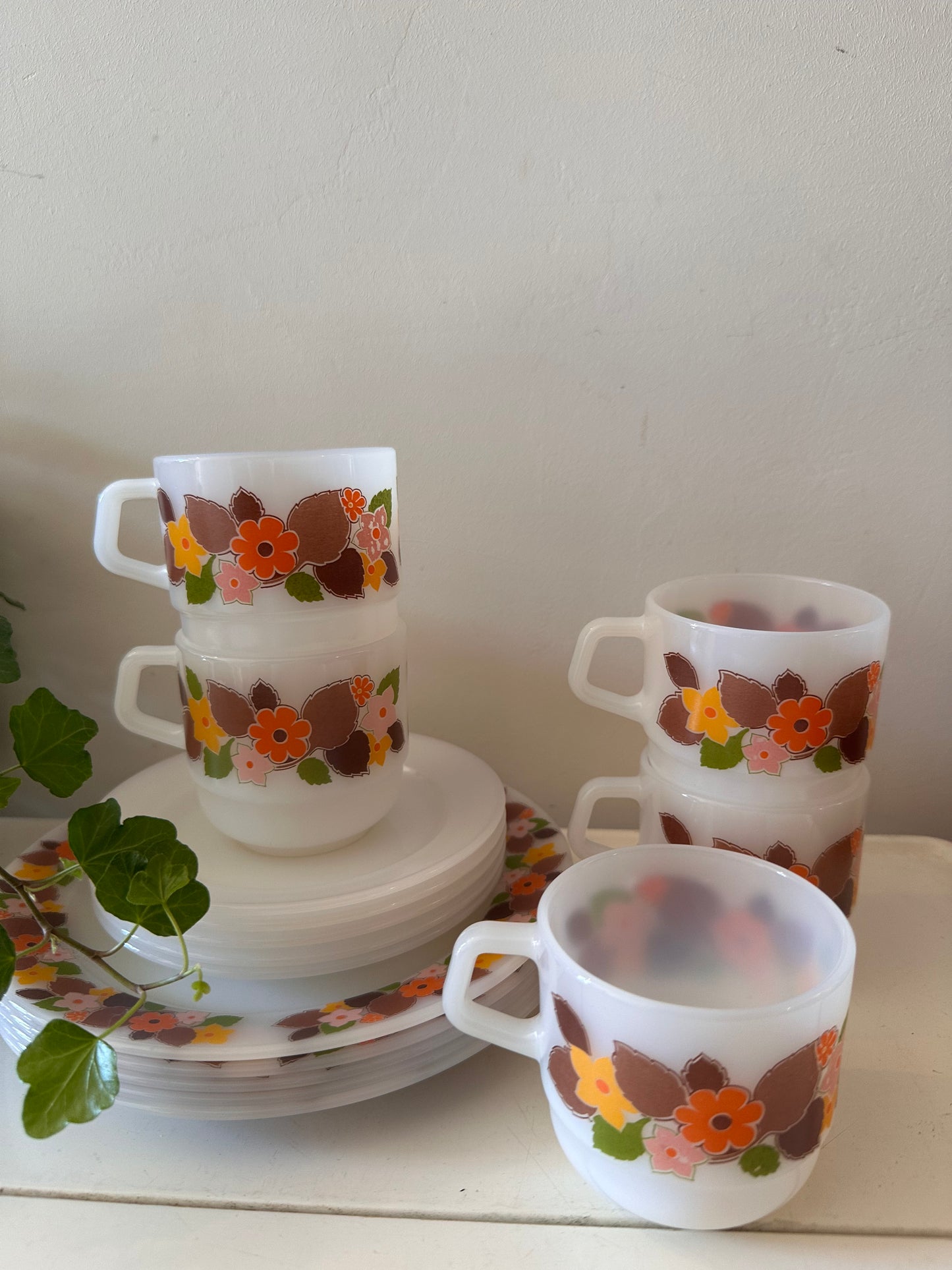 Retro jaren 70 ontbijtset