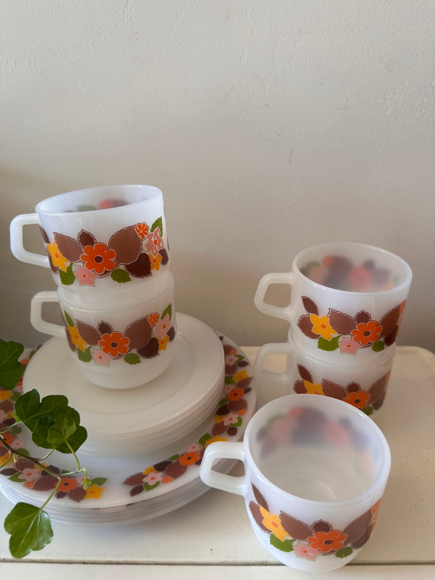 Retro jaren 70 ontbijtset