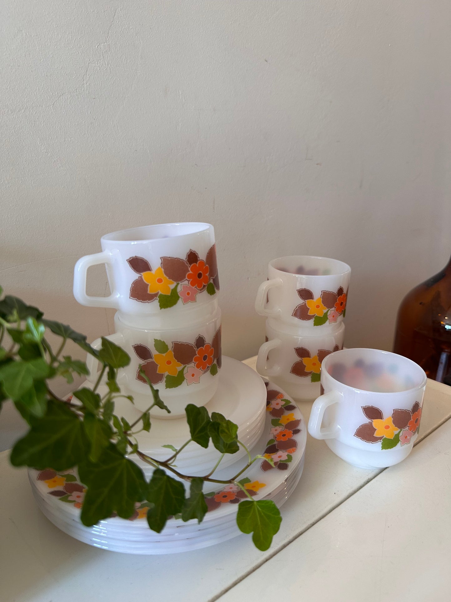 Retro jaren 70 ontbijtset