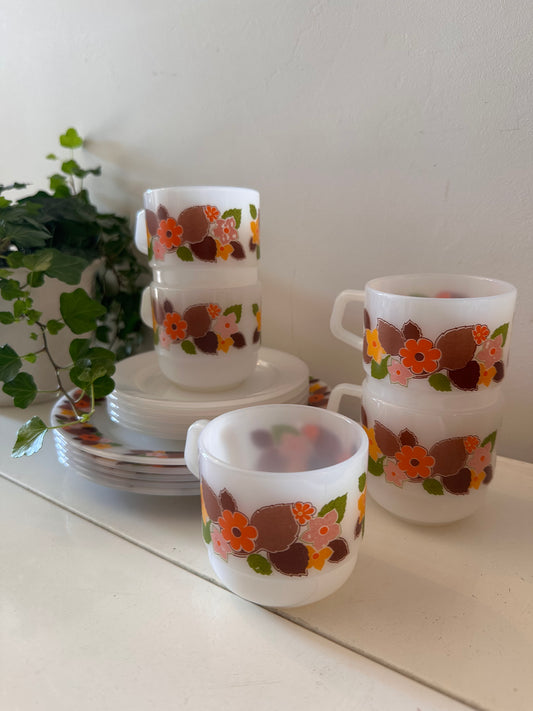 Retro jaren 70 ontbijtset