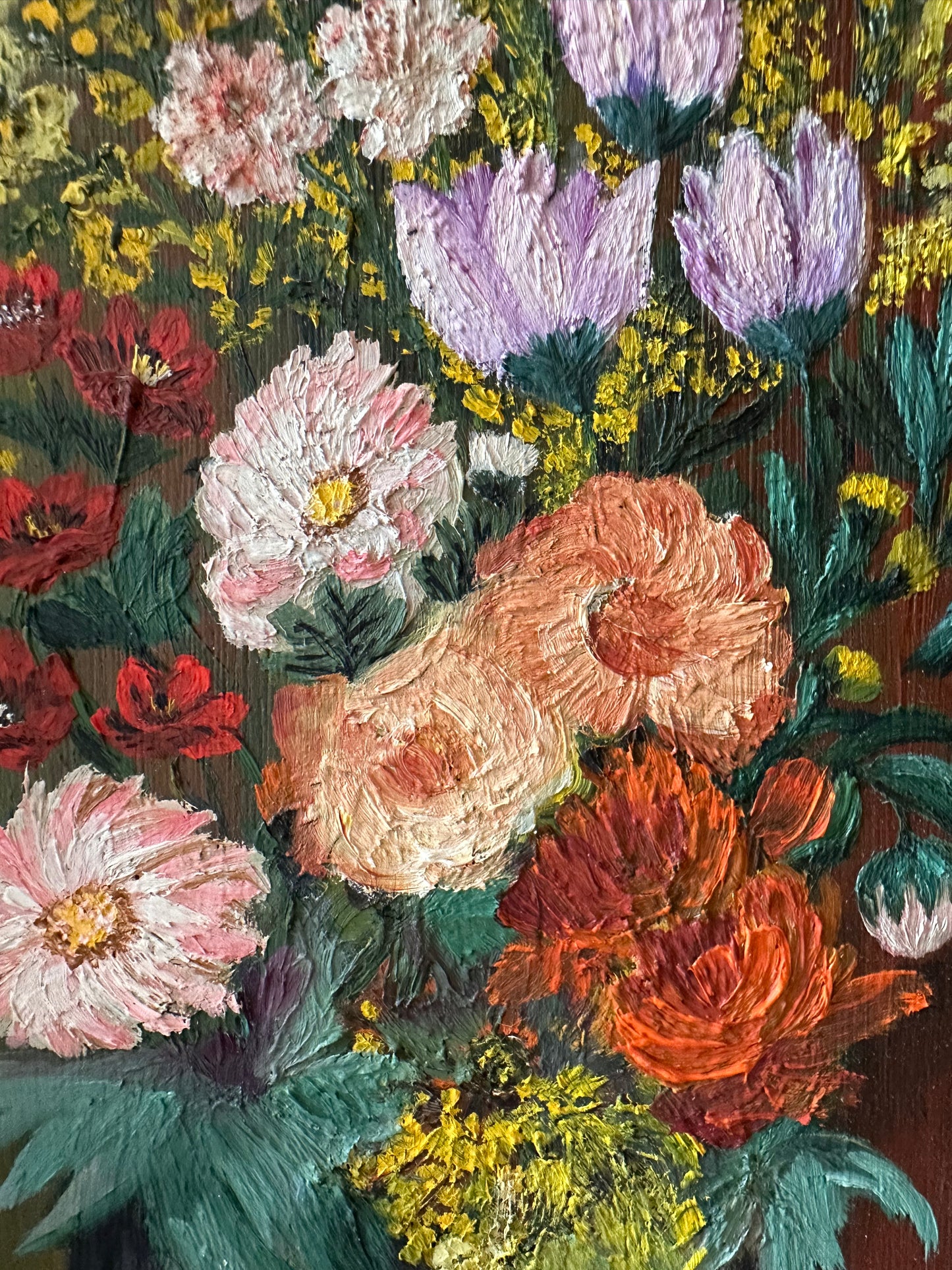 Vintage lijst met houten lijst en goudkleurige rand