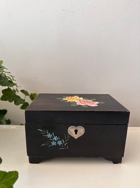 Vintage houten sieradendoosje jaren 60/70