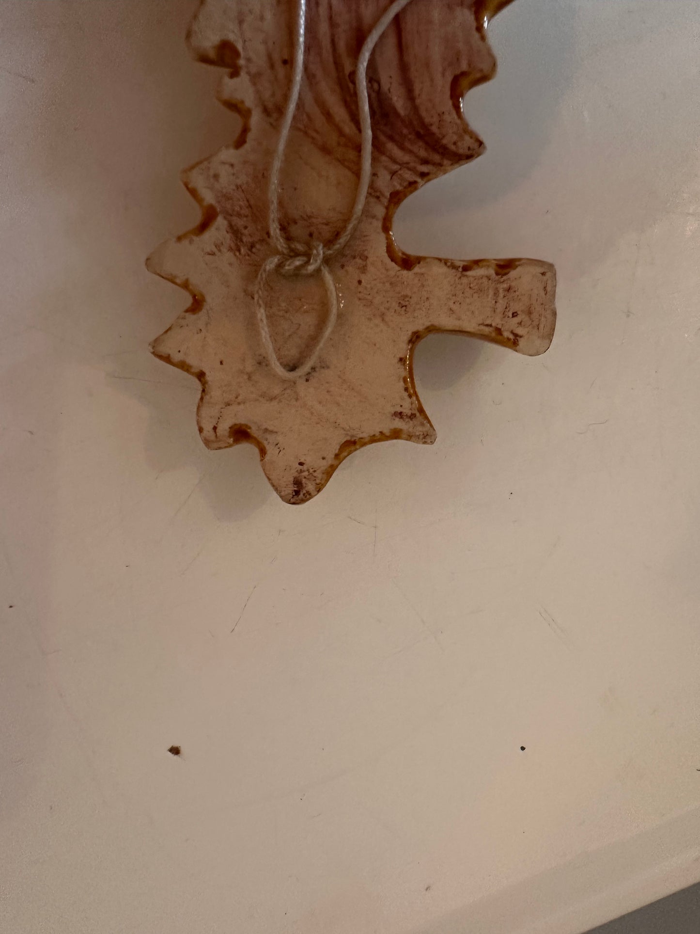 Keramieken wandhanger zeepaardje jaren 70 vintage