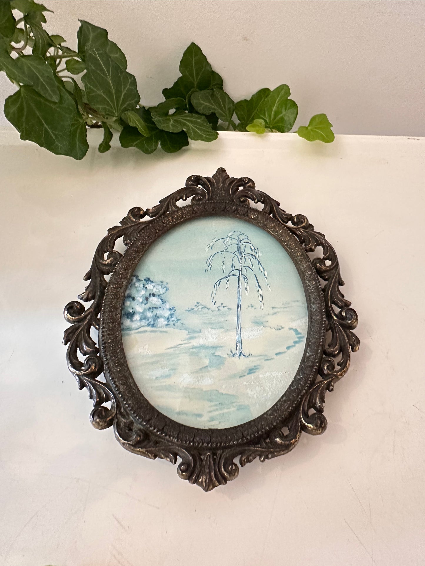 Antiek lijstje met Aquarel