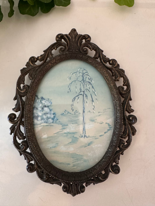 Antiek lijstje met Aquarel