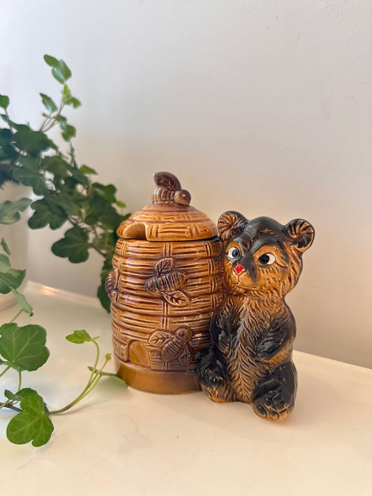 Honingpot met beertje keramiek