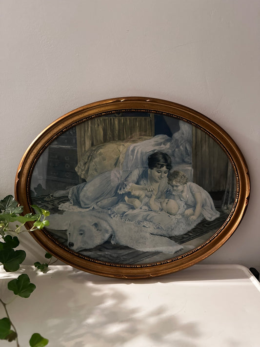 Brocante romantische lijst met prentje