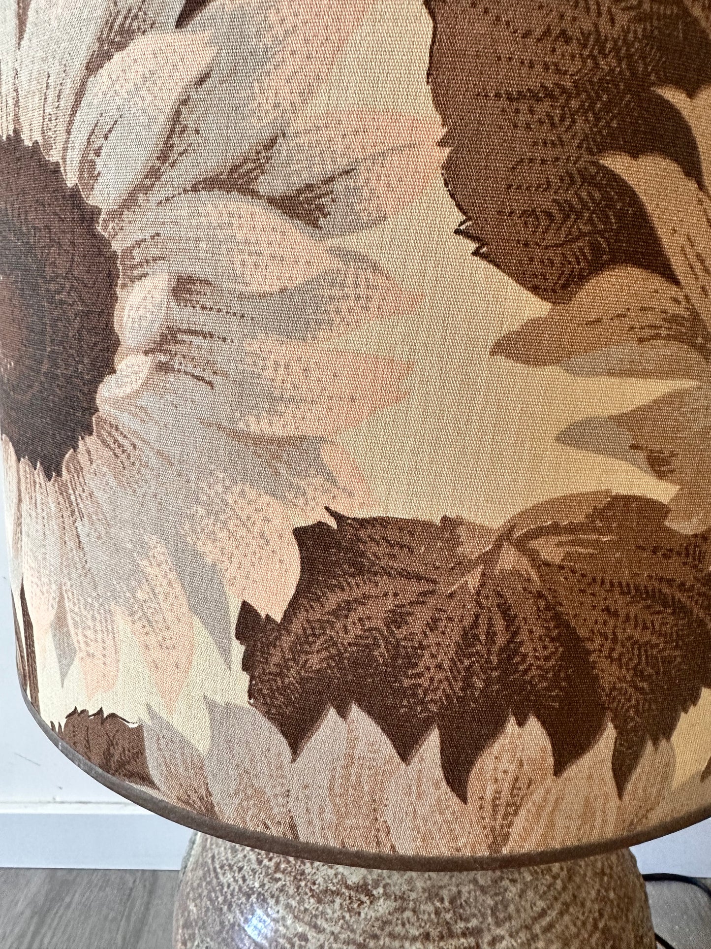 Retro Keramiek Vloerlamp met Zonnebloemprint kap