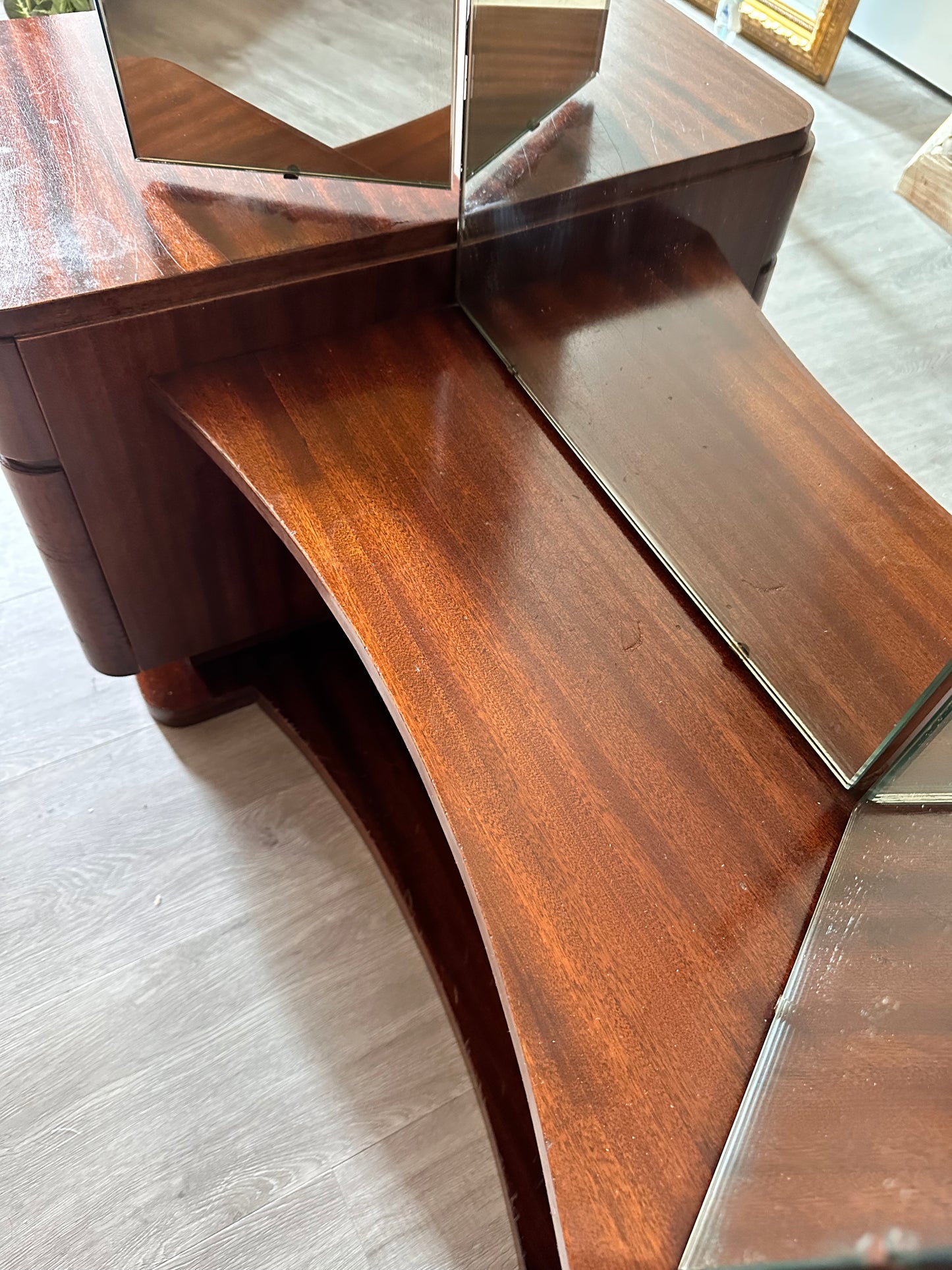 Art Deco Kaptafel met 3 spiegels