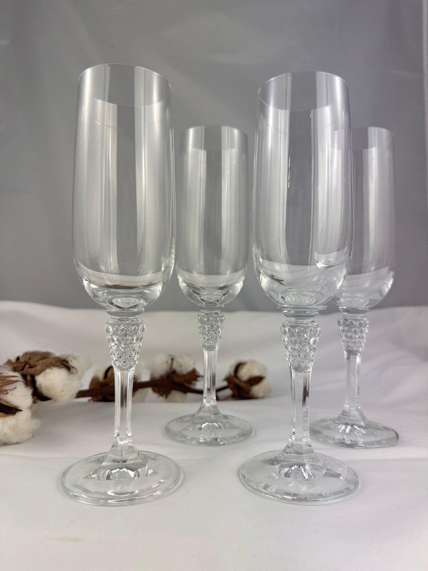 Kristallen champagne glazen vintage