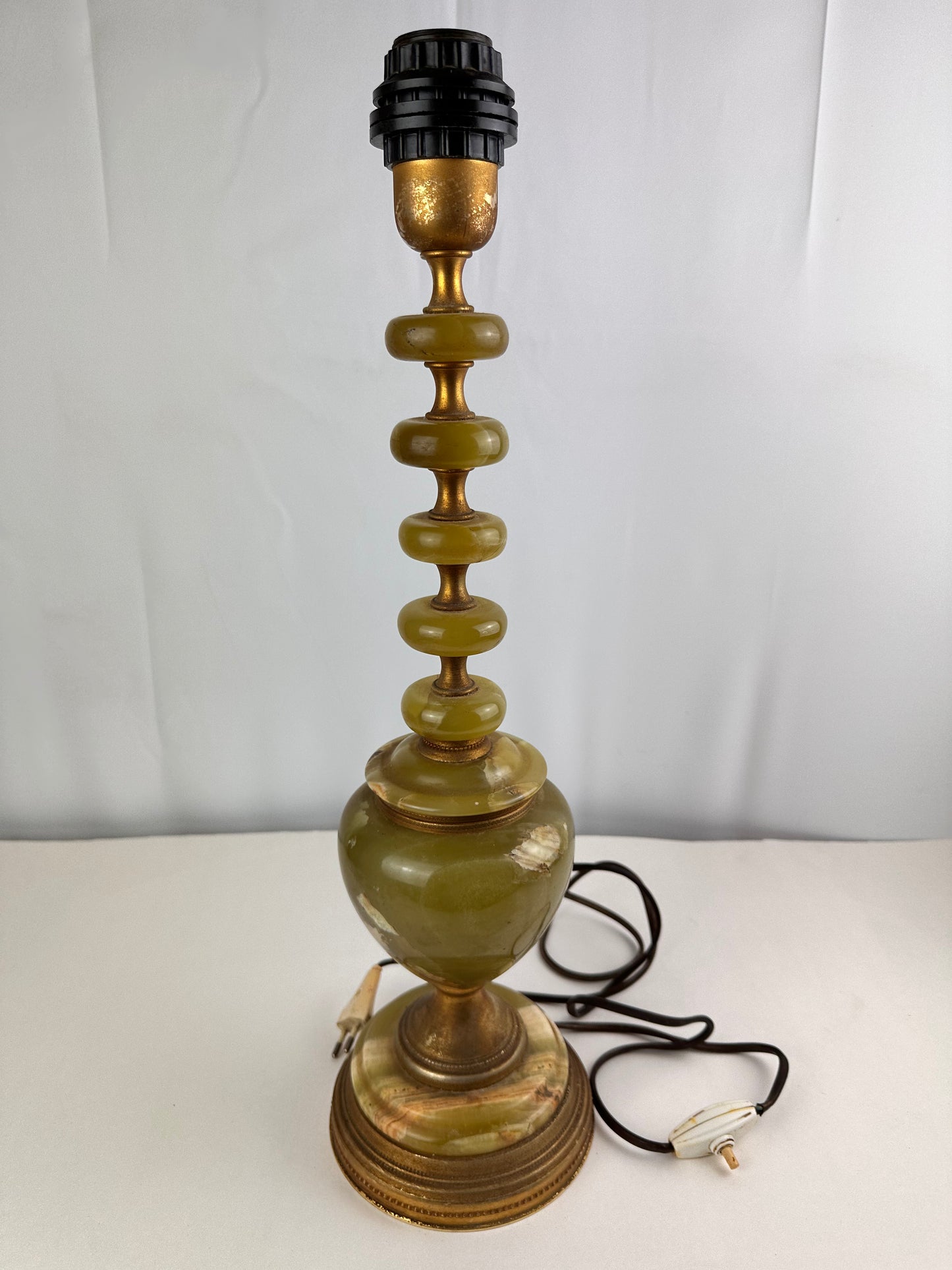 Marmeren lamp met messing