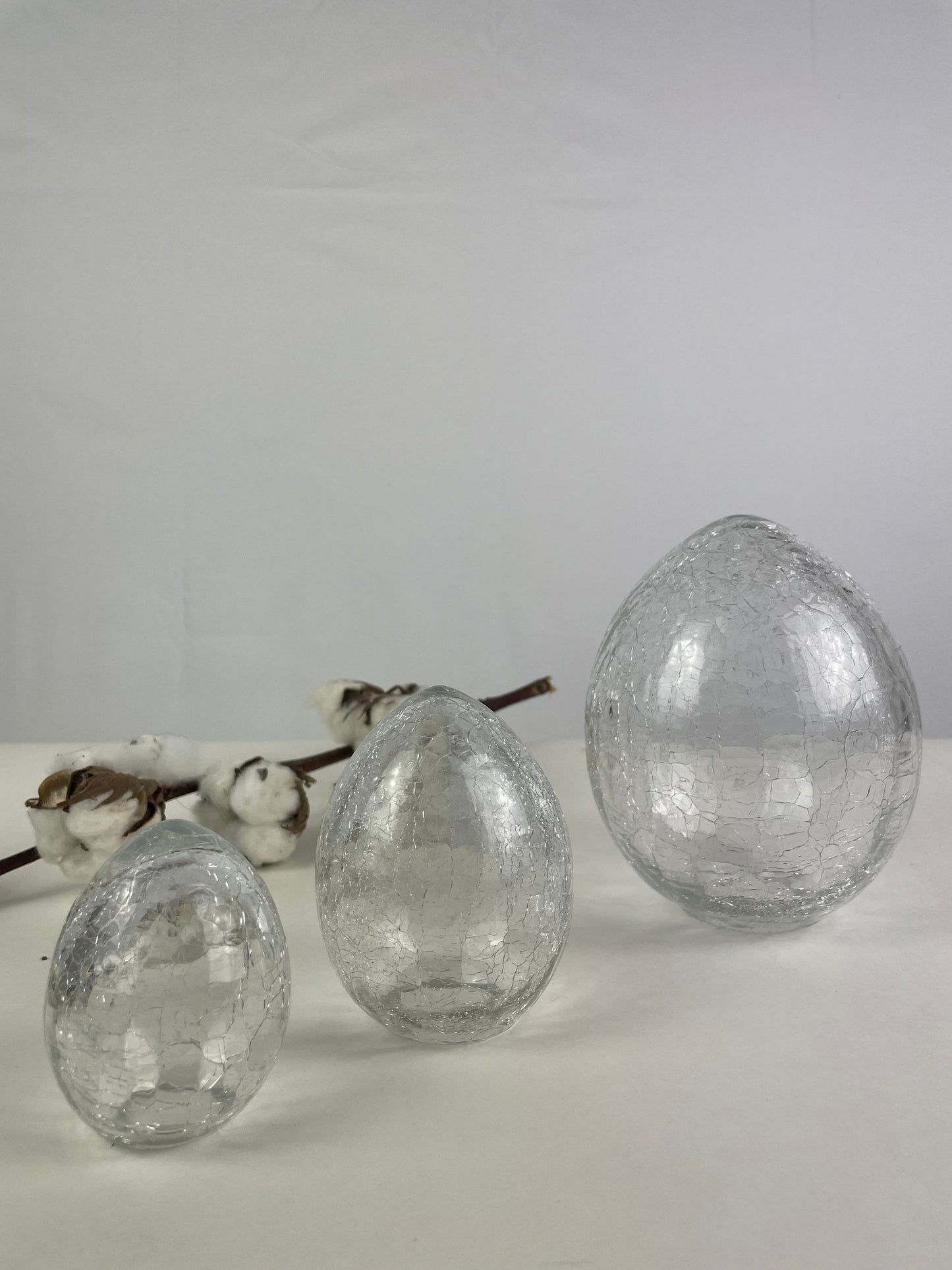 Vintage beeldjes glas eieren