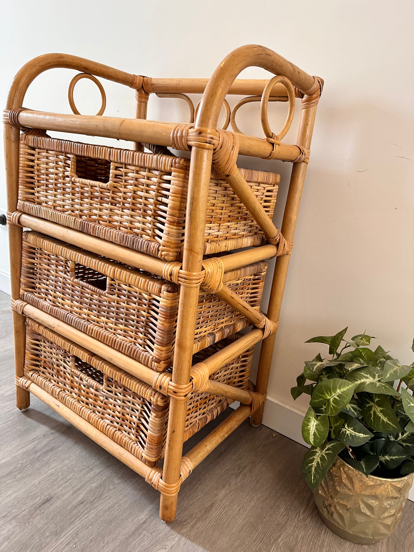 Vintage rotan ladekast