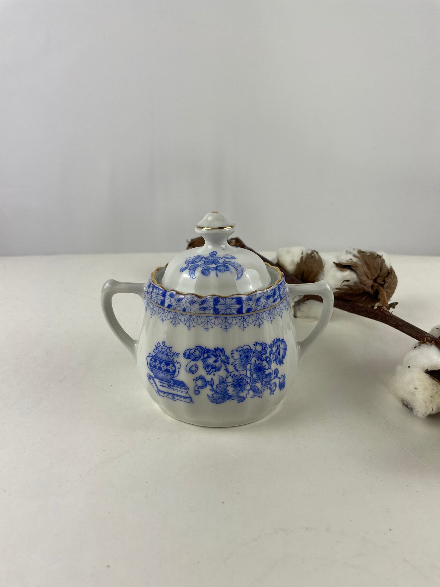 Vintage Suikerpotje Bavaria China Blue