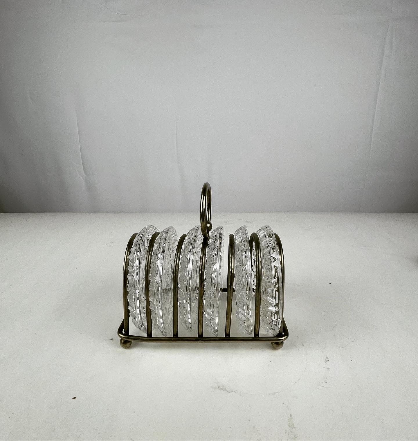 6 Vintage onderzetters in chrome standaard