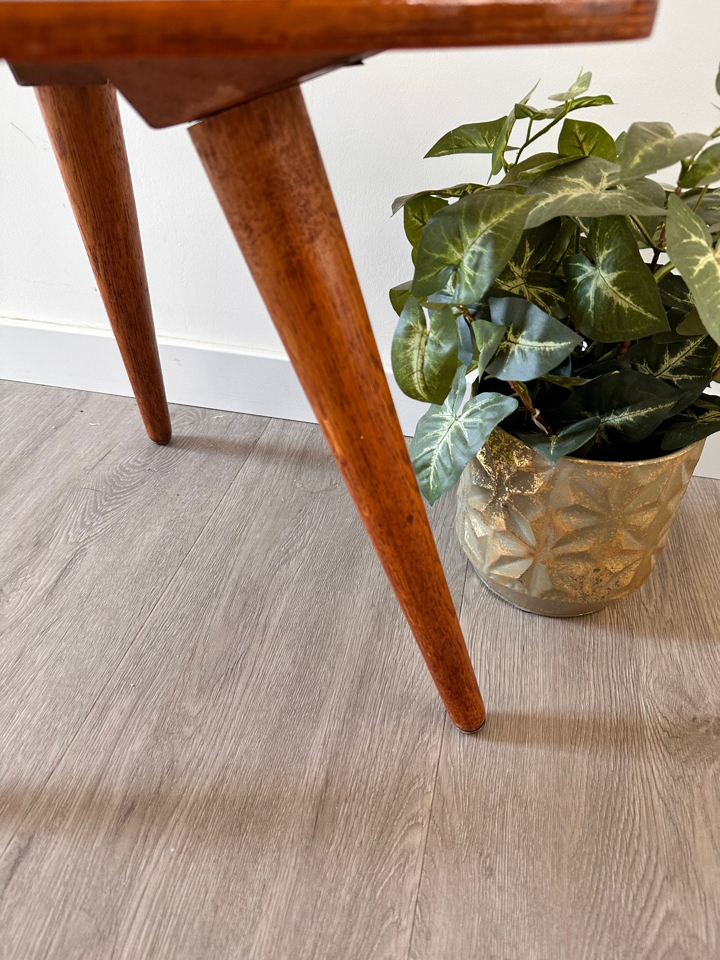 Plantentafeltje hout vintage