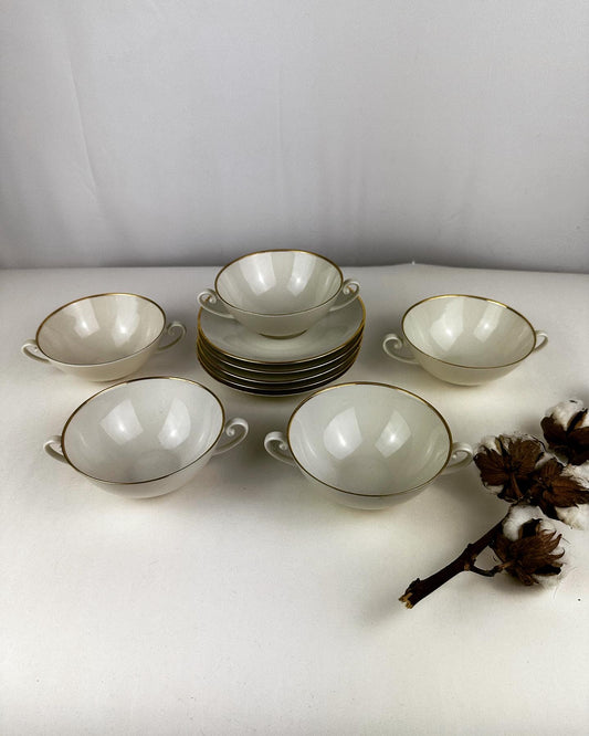 5 vintage soepkommen