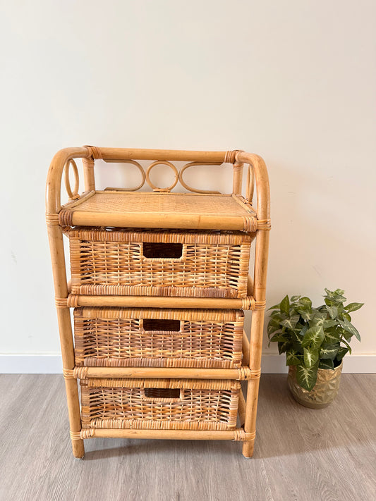 Vintage rotan ladekast