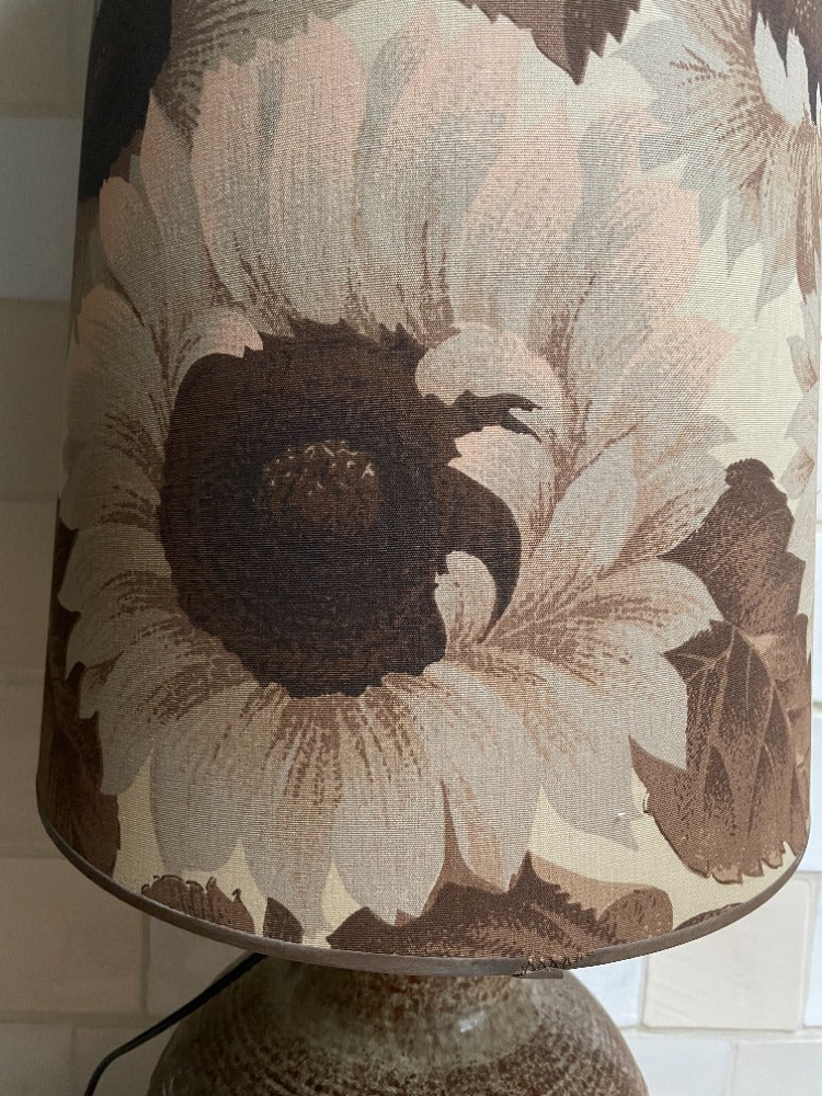 Retro Keramiek Vloerlamp met Zonnebloemprint kap